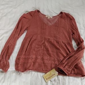 Pink peasant top